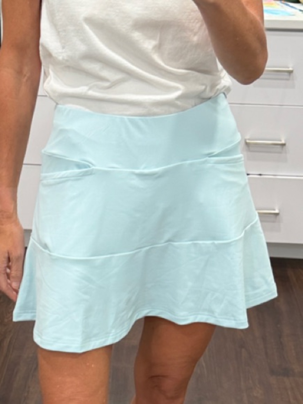 Smith & Quinn Molly Light Blue Tiered Mini Skirt S NWT